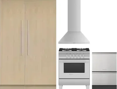 5 Piece Package Includes Refrigerator, Freezer, Range, Hood And Dishwasher